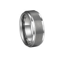 Black Tungsten Wood Fiber Inlay Ring Tungsten Ring with Wood